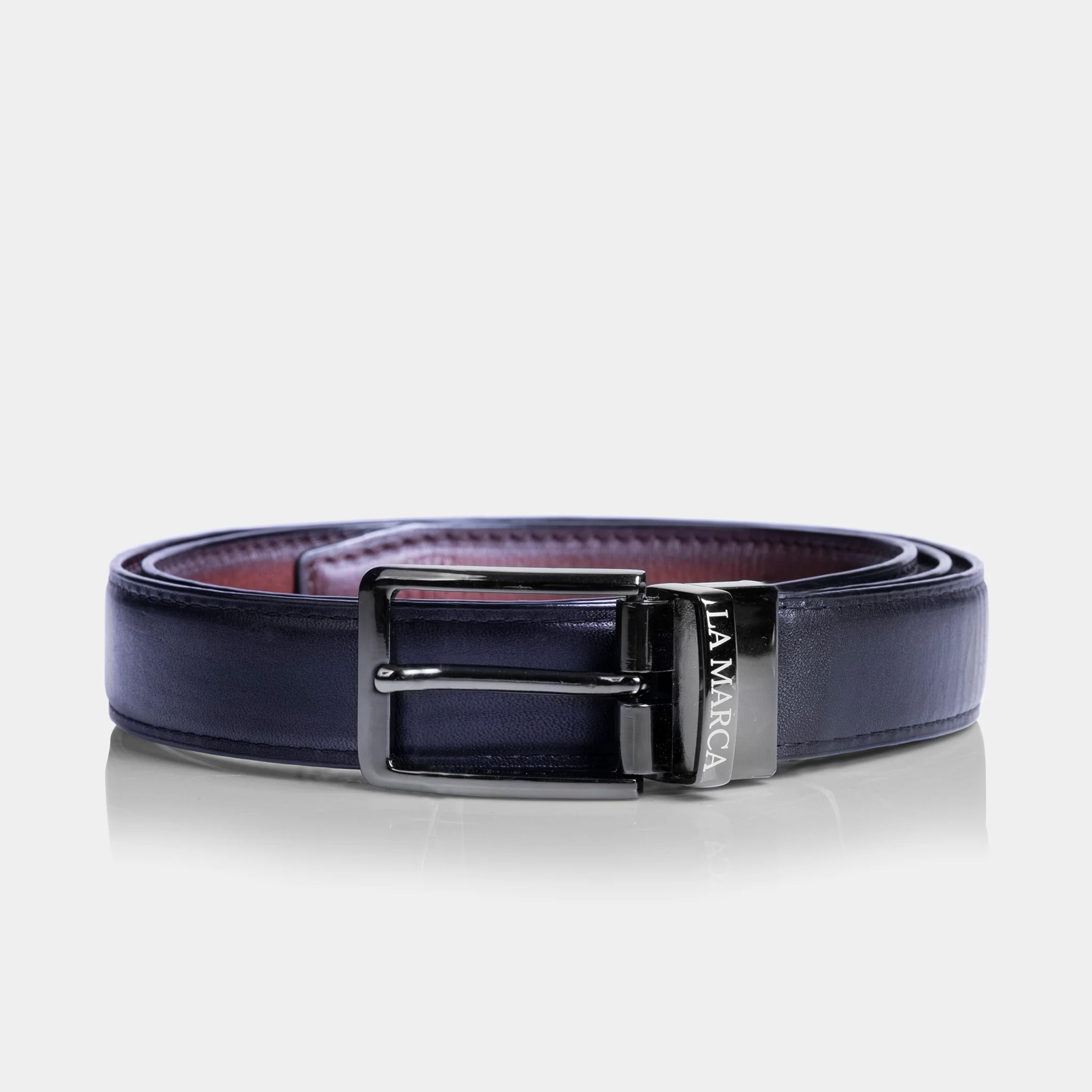 Beverly Reversible Two Tone Belt (Cognac / Navy) - Image 3