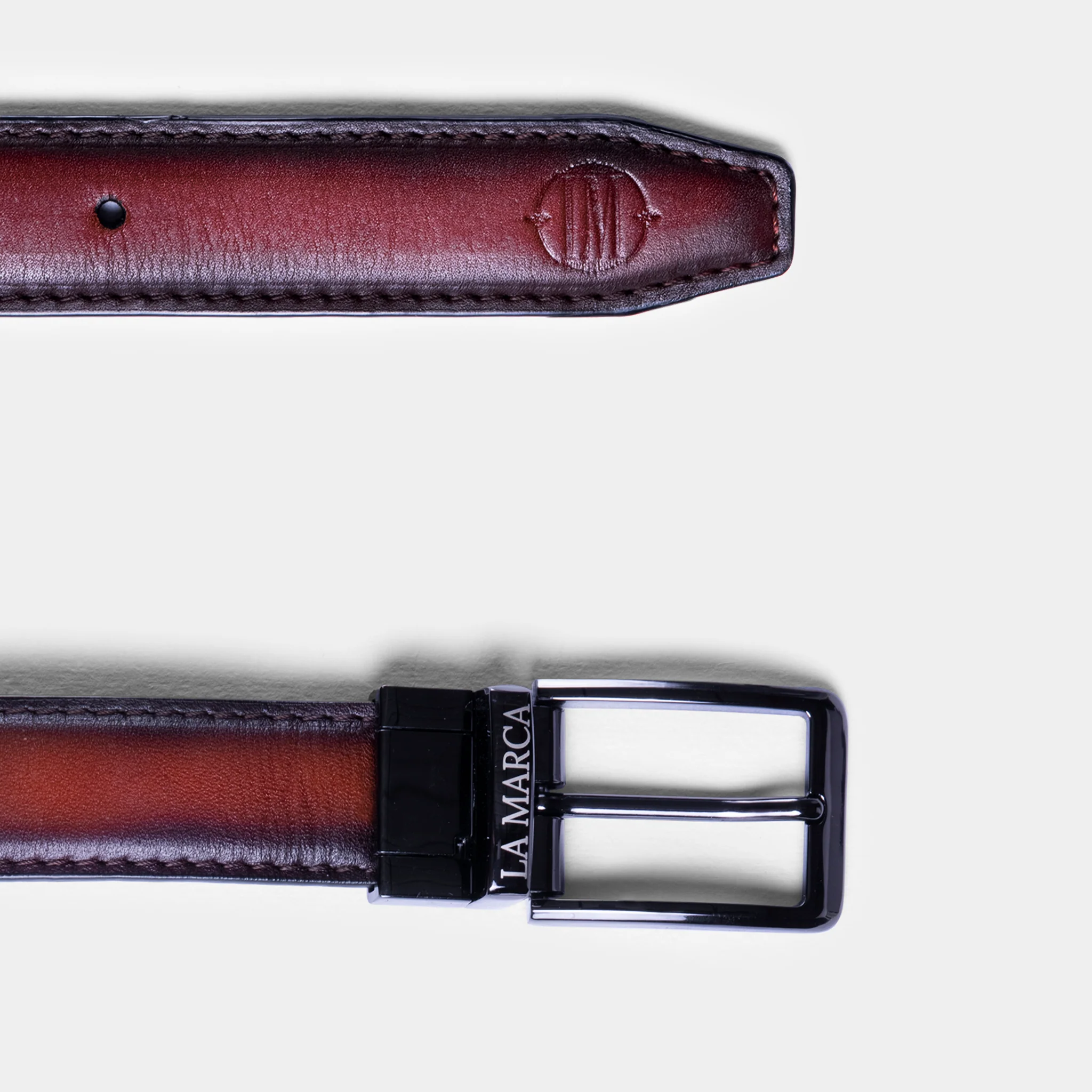 Beverly Reversible Two Tone Belt (Cognac / Navy) - Image 6
